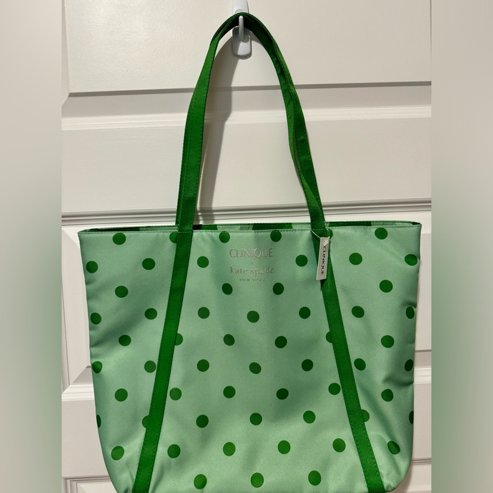 Kate Spade, Clinique light green tote bag